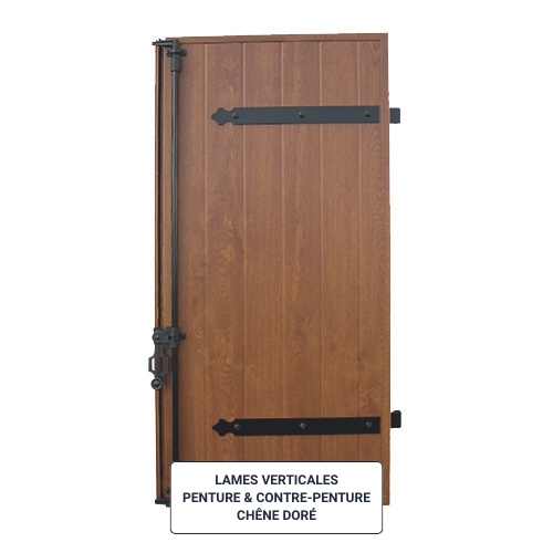 volets battants aluminium lames verticales penture contre penture chene dore 04